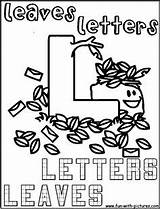 Coloring Pages Alphabet Kids Leaves Letter Letters sketch template