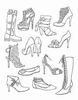 Colouring Shoe Schuhe Ausmalbilder Kids Shopkins Sketches sketch template