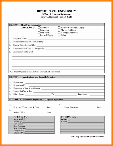 sample change request form beautiful  salary change form template change request class