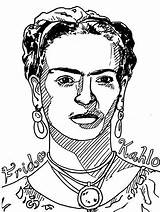Coloring Frida Kahlo sketch template
