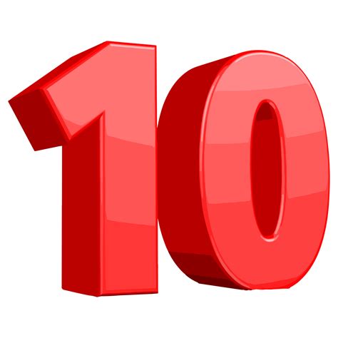number ten  red number  png
