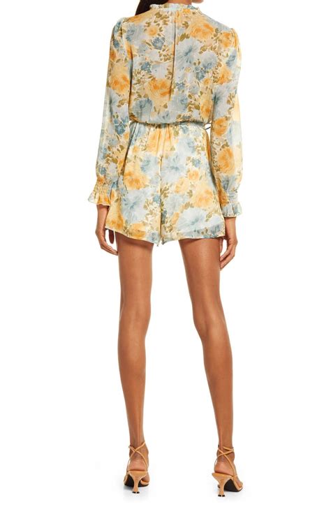 Fraiche By J Erica Floral Long Sleeve Romper Nordstrom
