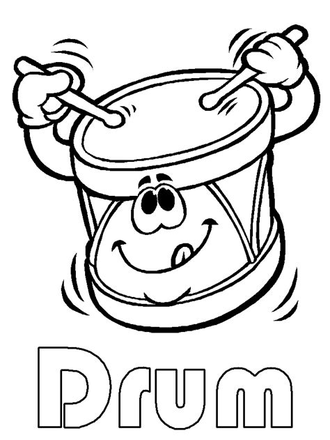 cartoon drum coloring page  printable coloring pages  kids