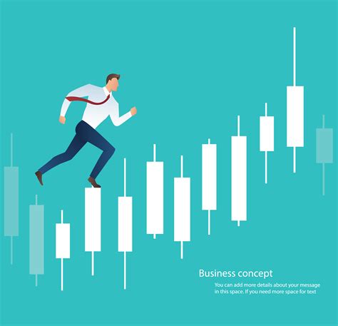 businessman running with candlestick chart background