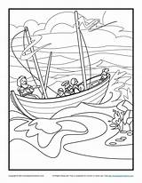Coloring Paul Pages Shipwreck Apostle Bible Shipwrecked Storm School Sunday Barnabas Silas Missionary Crafts Kids Jesus Boat Print Printable Color sketch template