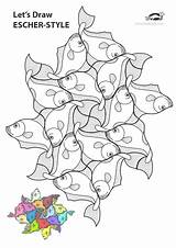 Print Escher Coloring Kids Värityskuvat Krokotak Mary Book Cruz Taide Mandala Punto School Tessellation Printables Shed Choose Board Worksheets sketch template