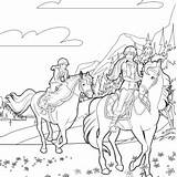 Barbie Pages Coloring Horse Riding sketch template