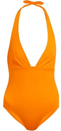 talia collins the hold up halterneck swimsuit orange shopstyle