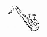 Sassofono Saxophone Saxofone Tenor Tenore Desenho Coloringcrew Acolore Como sketch template