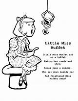 Muffet Sat Tuffet Rhymes Curds Whey Spider Came Scrolling sketch template