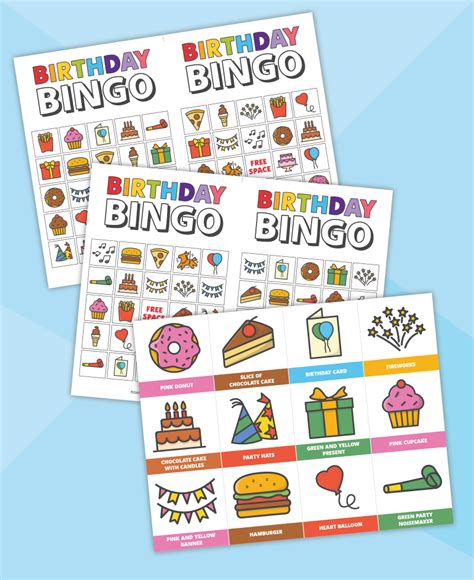printable birthday bingo cards  adults  printable worksheet