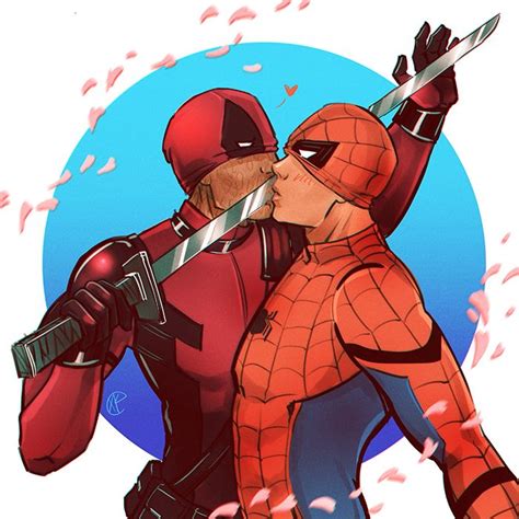 spideypool sakura kiss by maxkennedy spideypool deadpool x spiderman