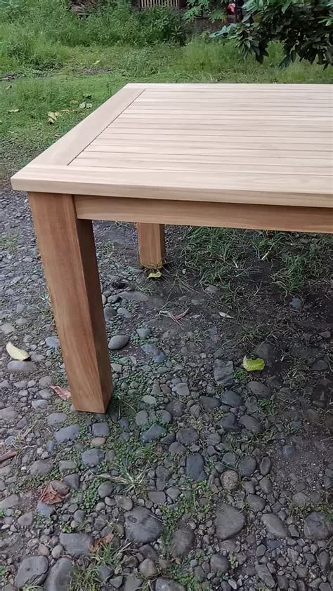 teak wood outdoor long dining table  meter jepara