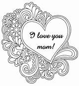 Coloring Pages Mom Adults Mothers Print Heart Mother Printable Color Adult Sheets Adulte Coloriage Coloriages Pdf Azcoloring Happy Valentines Card sketch template