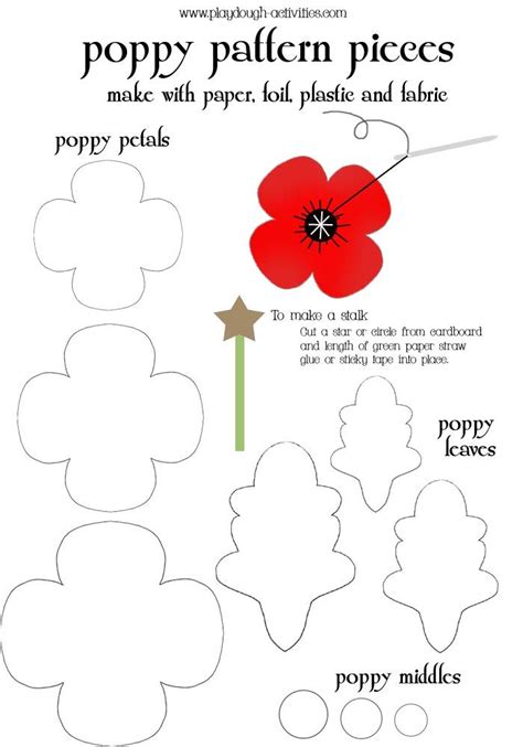 image result  paper poppies template artofit