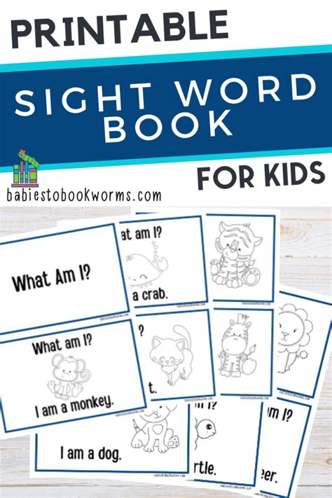 printable sight word book  kids babies  bookworms