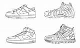 Nike Shoes Coloring Pages Drawing Sketch Shoe Sketches Kinds Drawings Sneakers Template Coloringpagesfortoddlers Choose Board Cortez Clipart sketch template