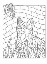 Mosaic Coloring Pages Animal Color Number Mystery Animals Cat Print Printable Butterfly Glass Stained Mosaics Patterns Getdrawings Getcolorings Books Visit sketch template