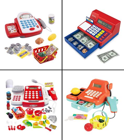 vokodo toy cash register  microphone calculator grocery items