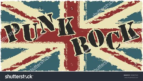 Punk Rock British Grunge Flag Stock Vector 185887523