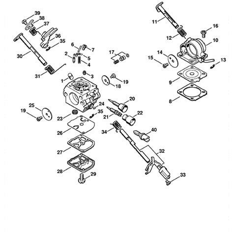 stihl ms  chainsaw msc  parts diagram carburetor cq