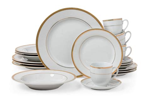 euro porcelain  piece dinner set  gold plated luxury bone china service   walmartcom