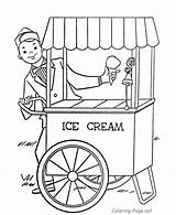 Coloring Summer Ice Cream Pages Printable Kids Shop Sheets Summertime Print Truck Fun 5th Grade Cart Color Time Worksheets Drawing sketch template