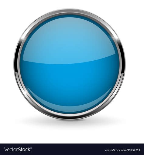blue button  chrome frame royalty  vector