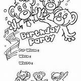 Invitation Party Birthday Coloring Pages Invitations Sprite Bears Hellokids Fish sketch template