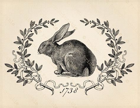 printable digital graphics vintage bunny hare rabbit clip