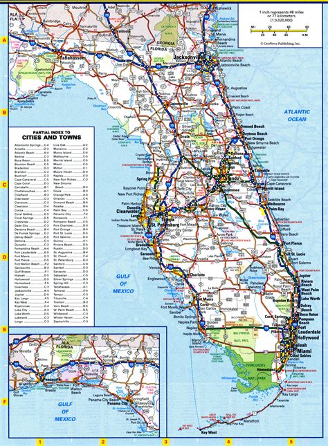 florida state wall map  counties wx laminated