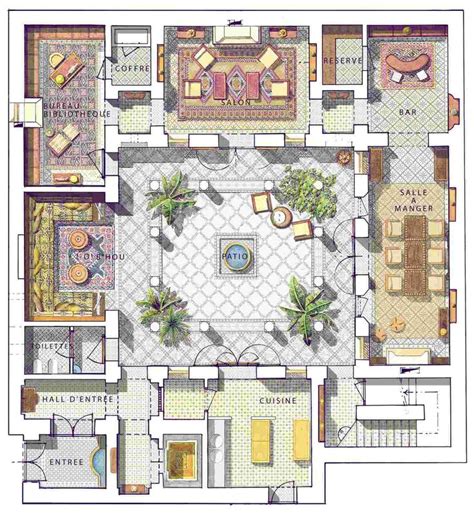 interior courtyard house plans small modern apartment