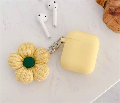 yellow silicone airpod case  keychain cute airpods case etsy
