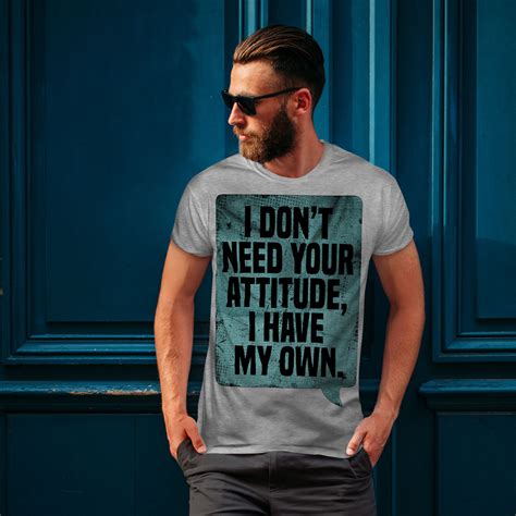 wellcoda  attitude  funny mens  shirt  graphic design