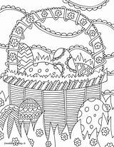 Easter Coloring Pages Doodle Alley Colouring Basket Adult Egg Sheets Mediafire Print sketch template