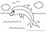Dolphin Coloring Pages Kids Cute Drawing Coloring4free Baby Jump Colour Wallpaper Splash Coloursdrawingwallpaper Pano Seç Link sketch template