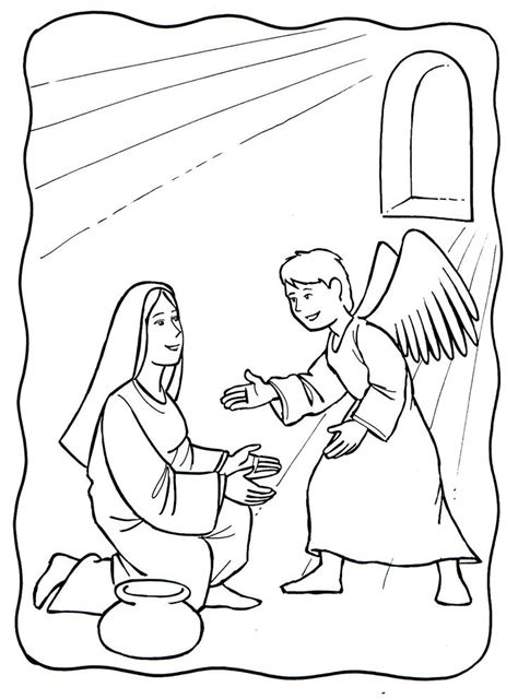 coloring sheet angel  mary bing images bible images religione