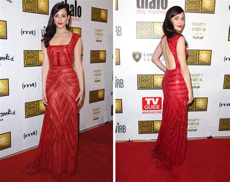 emmy rossum critics choice awards dress — wows in backless gown hollywoodlife