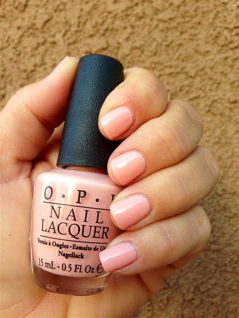 opi hopelessly  love  light peach pink color peach nail polish