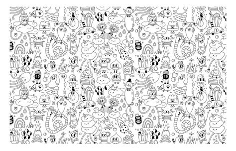 simple coloring page   doodle characters doodle art