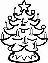 Coloring Pages Christmas Clipart Royalty Tree Library Candles sketch template