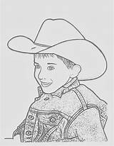 Coloring Western Cowboy Cowgirl Kid Pages Dancing Color sketch template