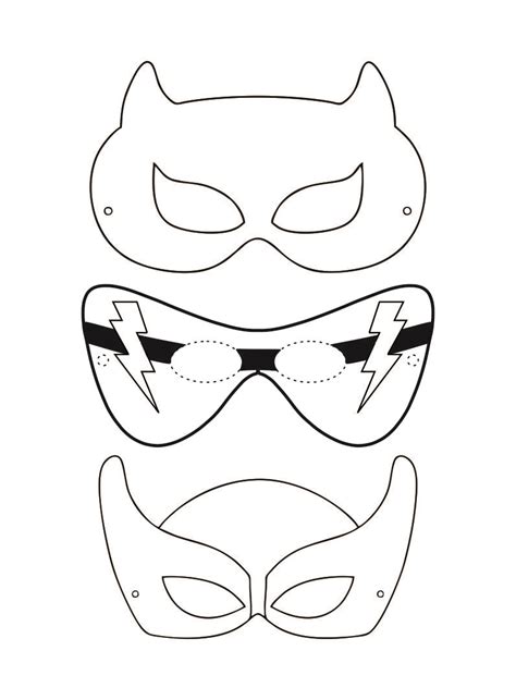 printable superhero mask cutouts printableecom