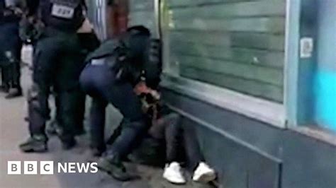 French Police Video Of Officer Hitting Protester Sparks Inquiry Bbc News