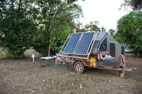 camper trailer boat rack  solar panel system