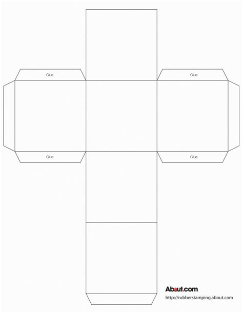 cube box template  rubber stamping