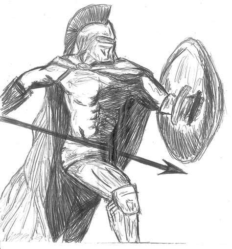 spartan warrior sketch  heatx tm  deviantart