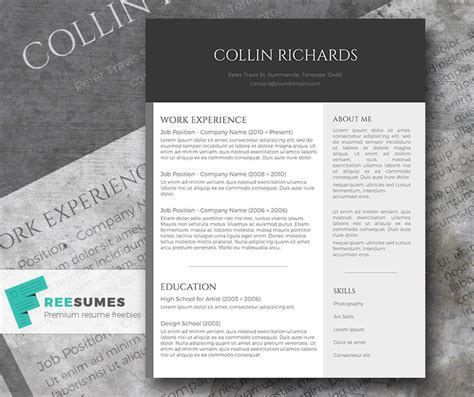plain  trendy   modern resume template