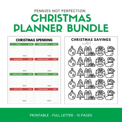 christmas planner printable debt  stress  christmas printable