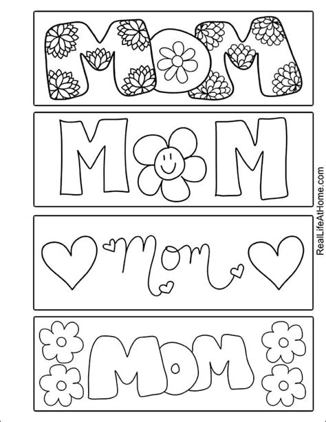 cute color   mothers day bookmarks  kids  printable